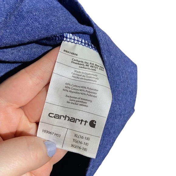 Carhartt Blue Loose Fit Short Sleeve T Shirt‎ with Pocket Size XL 16-18 - Picture 5 of 5